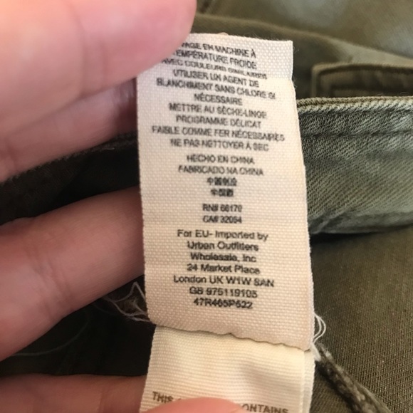 Free People Destructed Distressed Button Fly Jeans Green Tan Size 0 - Picture 10 of 10